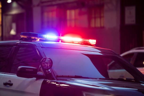 High quality stock photo of a police siren light on the street in San Francisco.