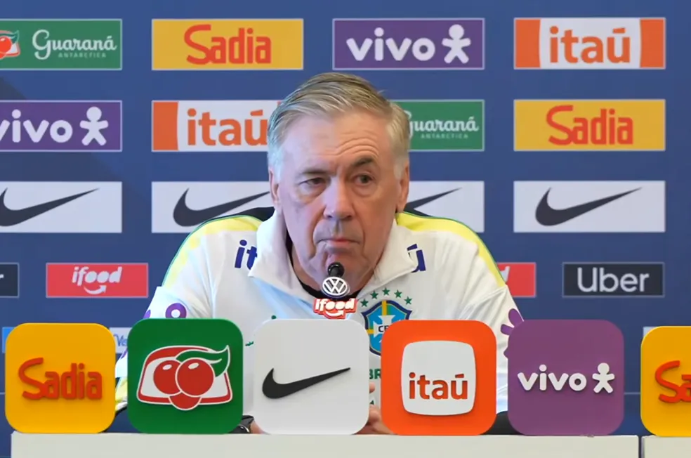 Sem Neymar, Ancelotti confirma Brasil com quatro atacantes contra a França e cobra equilíbrio