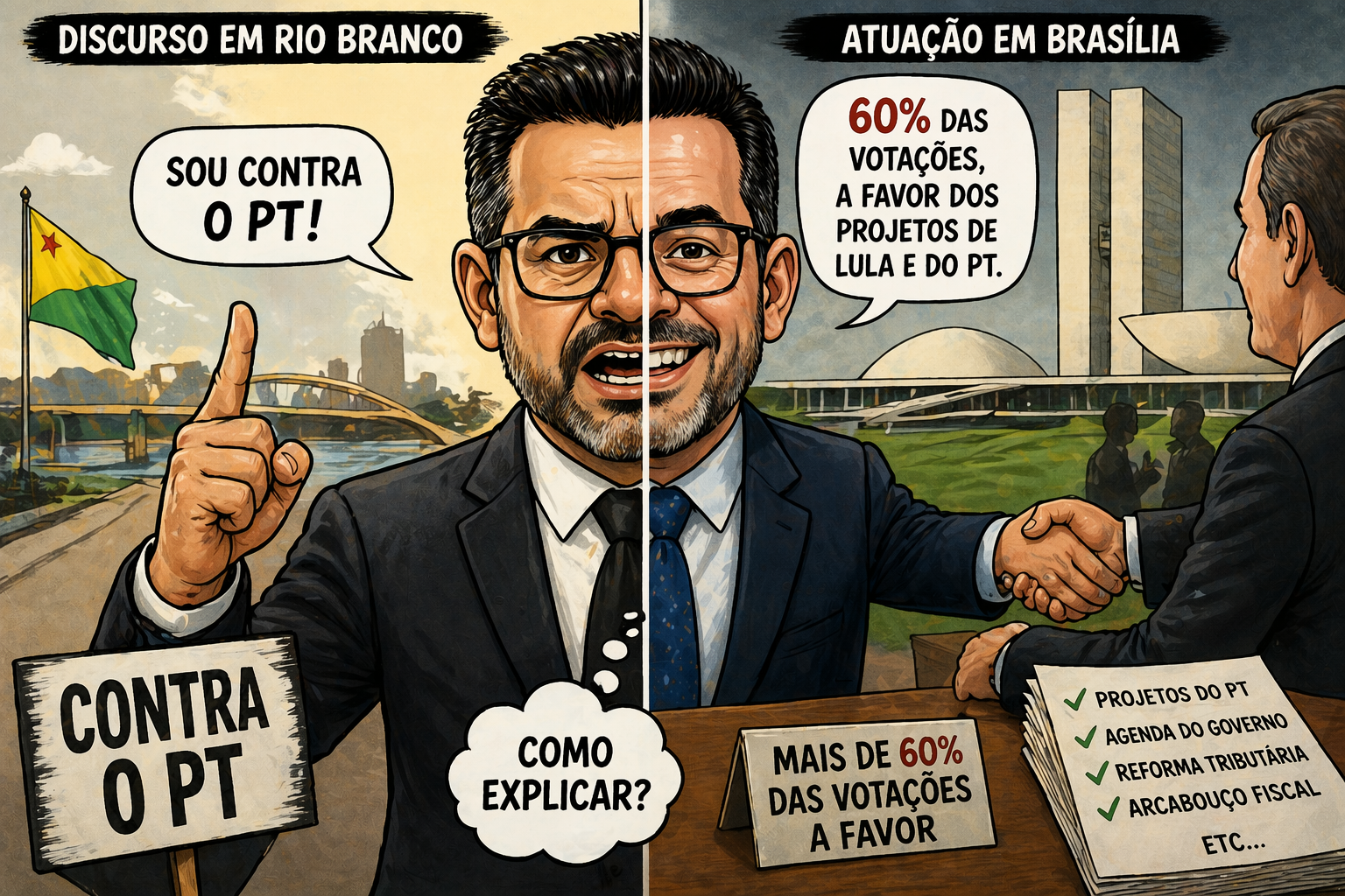 COLUNA FALA SÉRIO – Em Rio Branco é uma fala, em Brasília é outra